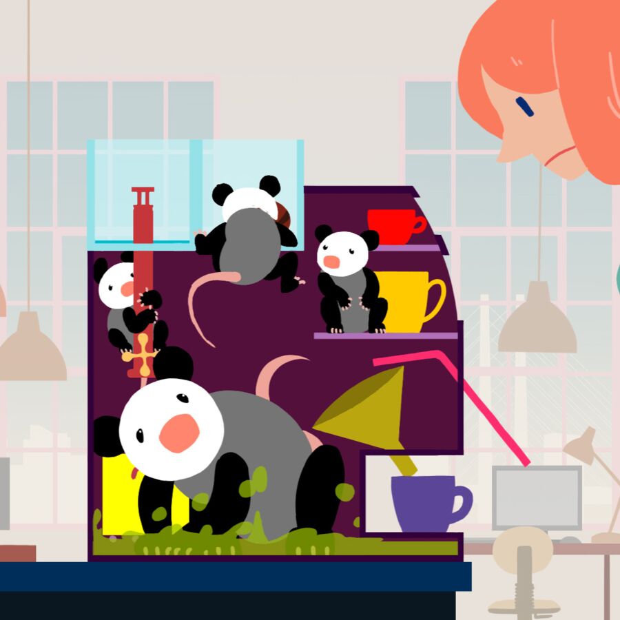 Still from the 2D animated short Opossum