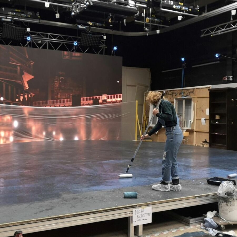 Preparing the set for shooting