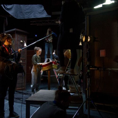 Shooting on set of the Set Extension Workshop