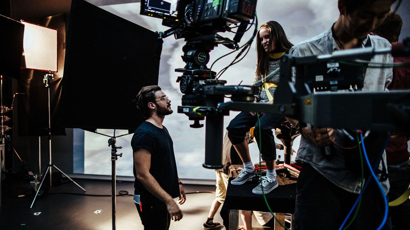 Thomas Sali on the set of On Your Way