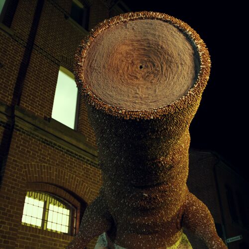 The cigarette monster is standing up.