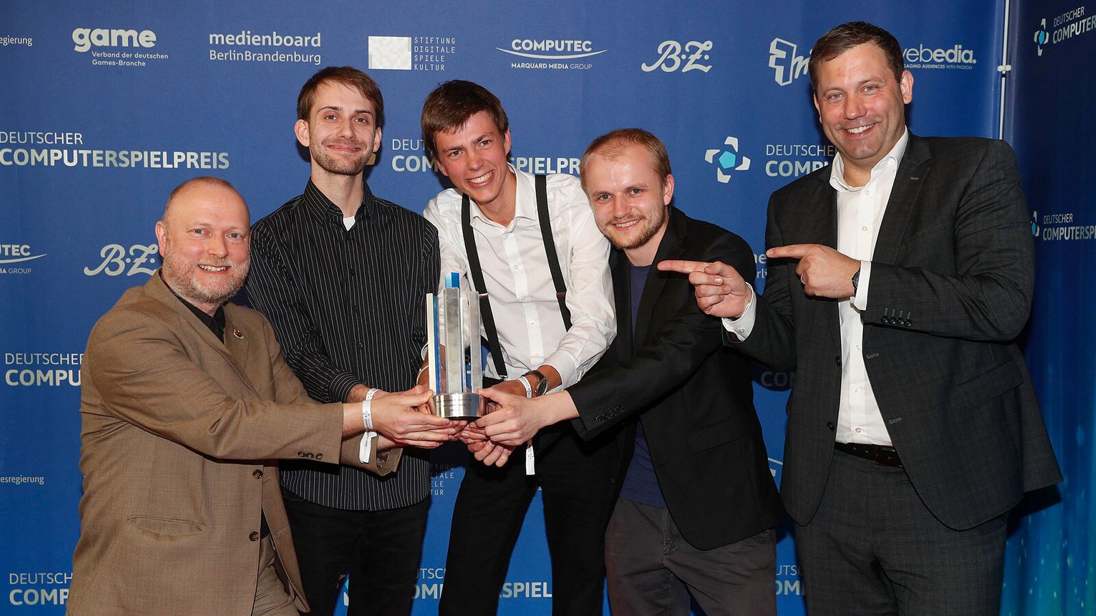 Team A Juggler's Tale with their German Computer Games Award